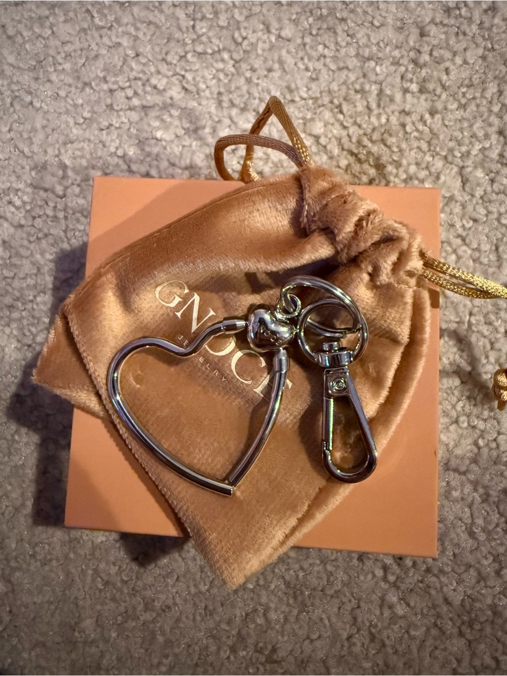Heart-Shaped Silver Key & Card Holder Keychain -